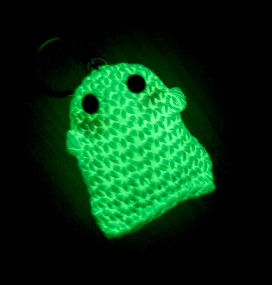 Porte-clés "BOO"- Fantôme phosphorescent au crochet